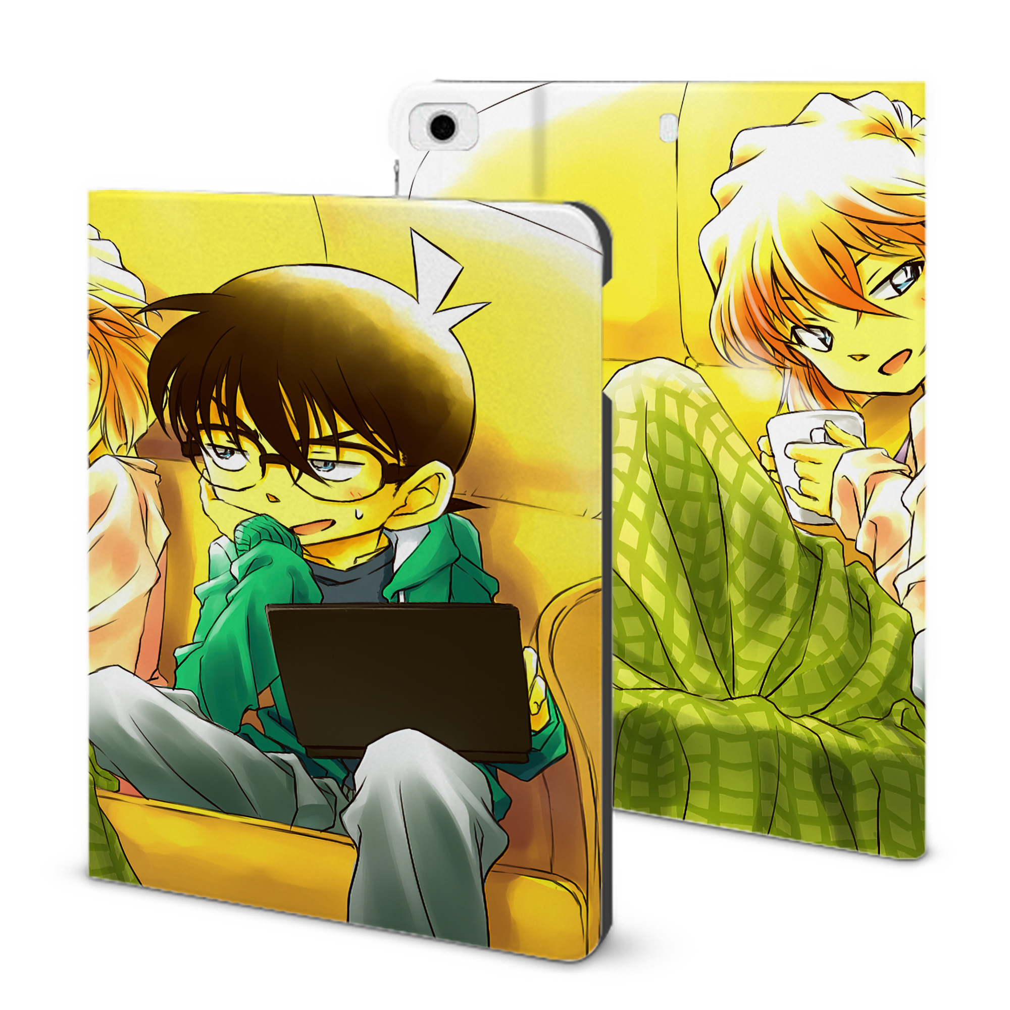 （画像用） 名探偵コナン Detective Conan IPad ケース ブック型 PUレザー TPU 耐衝撃 軽量 薄型 ペン収納なし 全面保護 IPad 各モデル対応